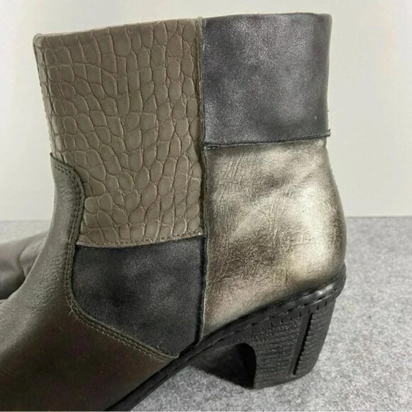 Rieker Metallic Leather Patchwork Ankle Boots Women’s Size 40 or US 8.5 - Picture 2 of 11